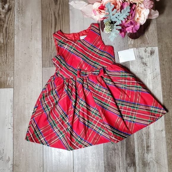 NWT Nanette Kids Red Tartan Plaid Christmas Holiday Dress Size 3T - Picture 1 of 10